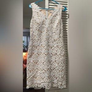 White lace dress Ann Taylor loft